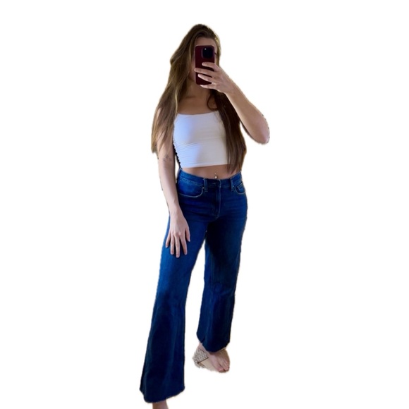 Just USA Raw Hem Wide Leg Jeans Size 6 - Picture 2 of 6